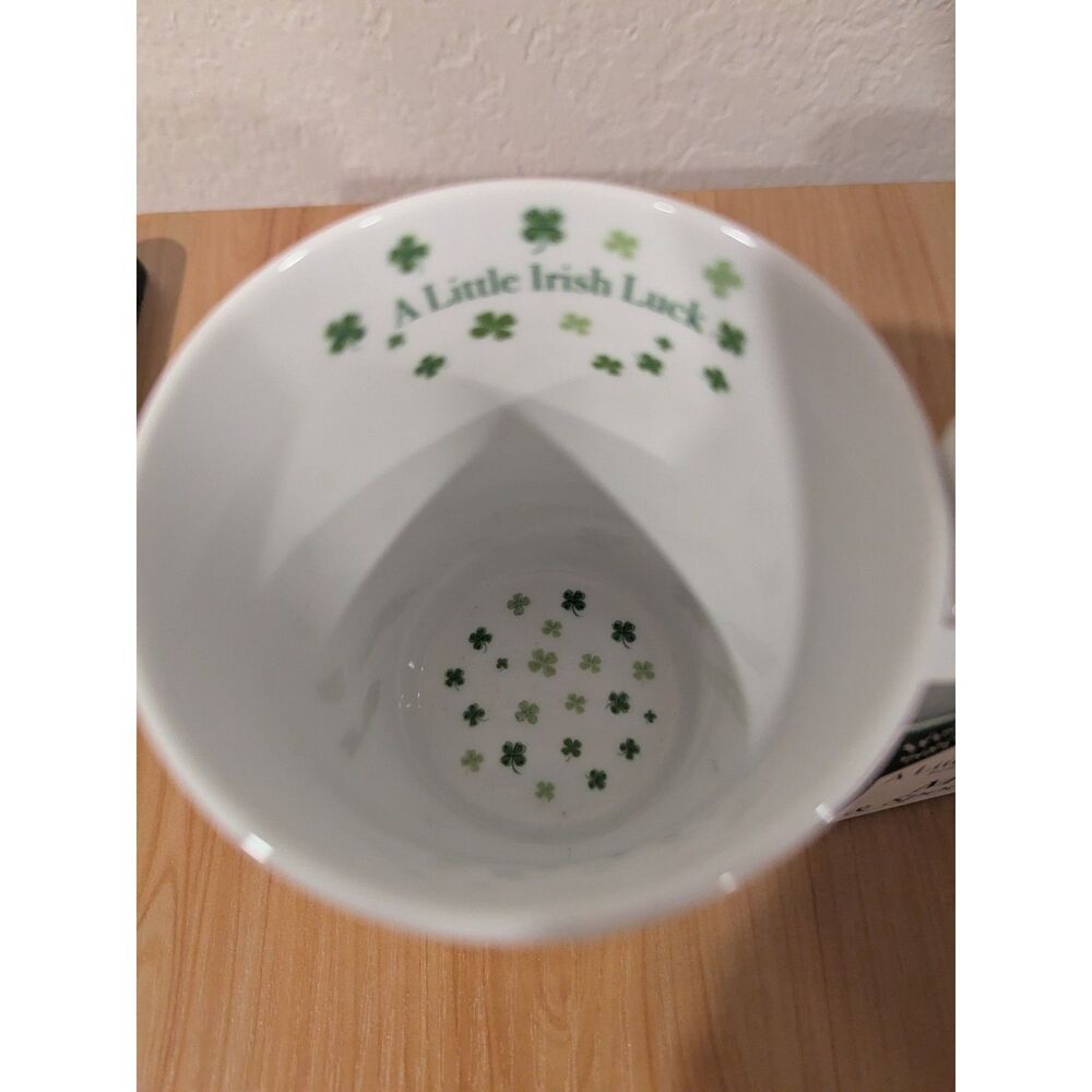 Irish Blessing Mug and Spoon Set NWT Shamrock Four Leaf Clover Tea Coffee Cup - Picture 4 of 5